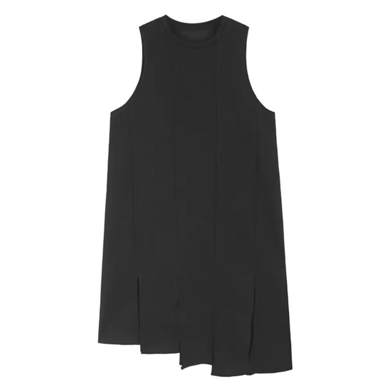 

Xitao Свободное повседневное новое облегающее однотонное платье с кисточками ZYY1106 M чёрный