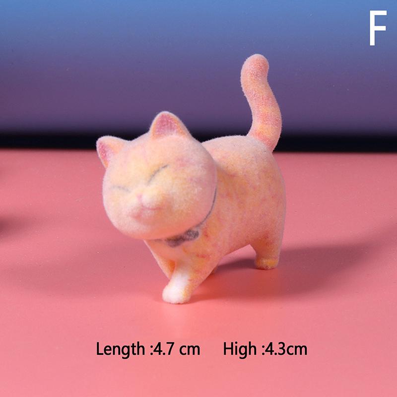 Kawaii Mini Tierpuppe Beflockung Dreidimensionale Katze Puppe Niedliche Simulation Katze Geschenk Mikrolandschaft Dekoration Desktop Ornamente