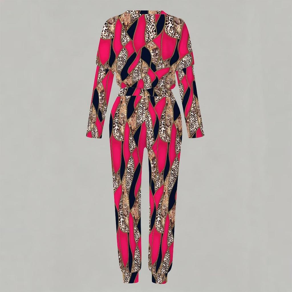 Women Oversized Long Sleeve Tee And Elastic Waist Straight Pants Two Piece Home Casual Suit
