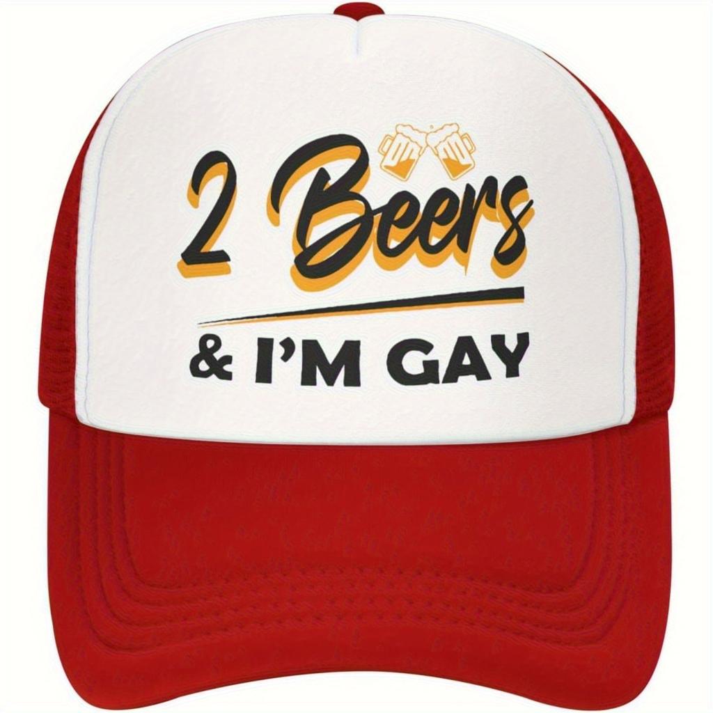 Beers Im Gay Trucker Hat Funny Adult Humor Mesh Back Cap Unisex Outdoor Party Gift