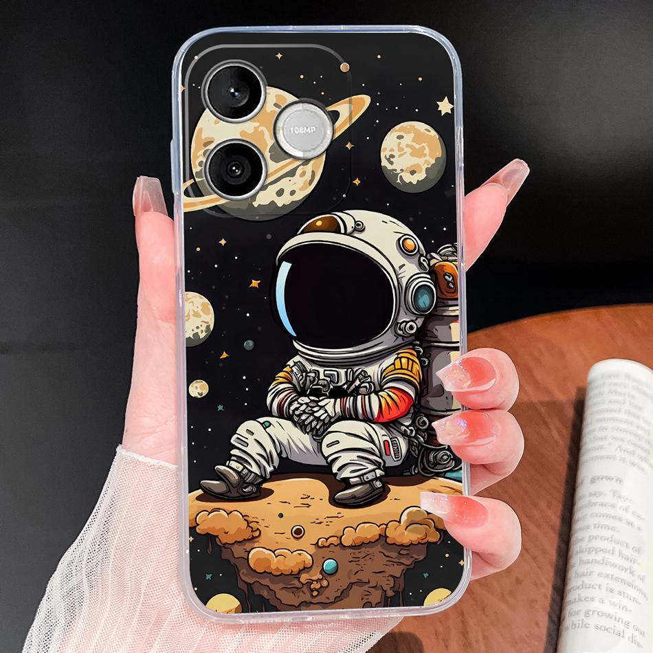 Phone Case For Honor 600 Lite 500 Smart 5G Cute Fish Bubble Phone Cover Soft Transparent Silicone Anti Slip Lightweight Funda