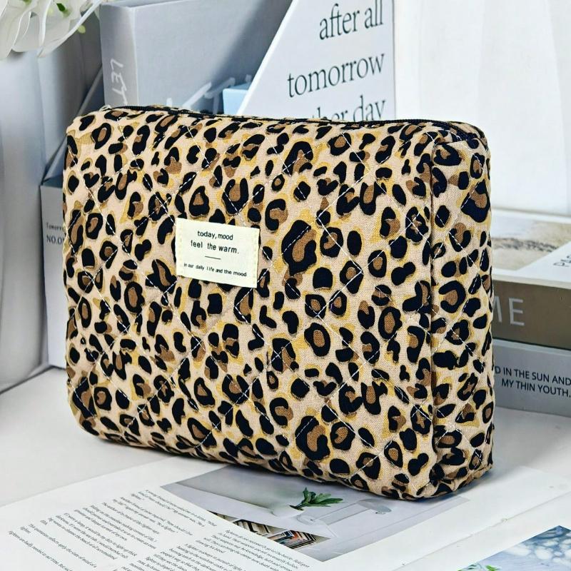 Modische Leopardenmuster Make-up-Organizer-Tasche, Große Kapazität Tragbare Reise-Kulturbeutel, Kosmetiktasche Reise-Kulturbeutel-Organizer