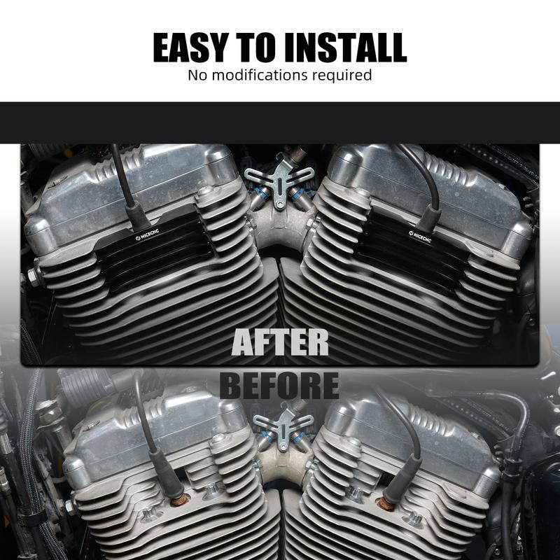 For Harley Sportster 883 Custom XL883C 2004-2009 Finned Spark Plug Cover Sportster 1200 Nightster XL1200N 07-12 XL883N XL1200NS