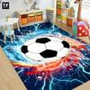 1pc Soccer-Themed Area Mat with Vibrant Lightning Ball Design Bedroom Playroom School Supplies Classroom Soccer Room Decor