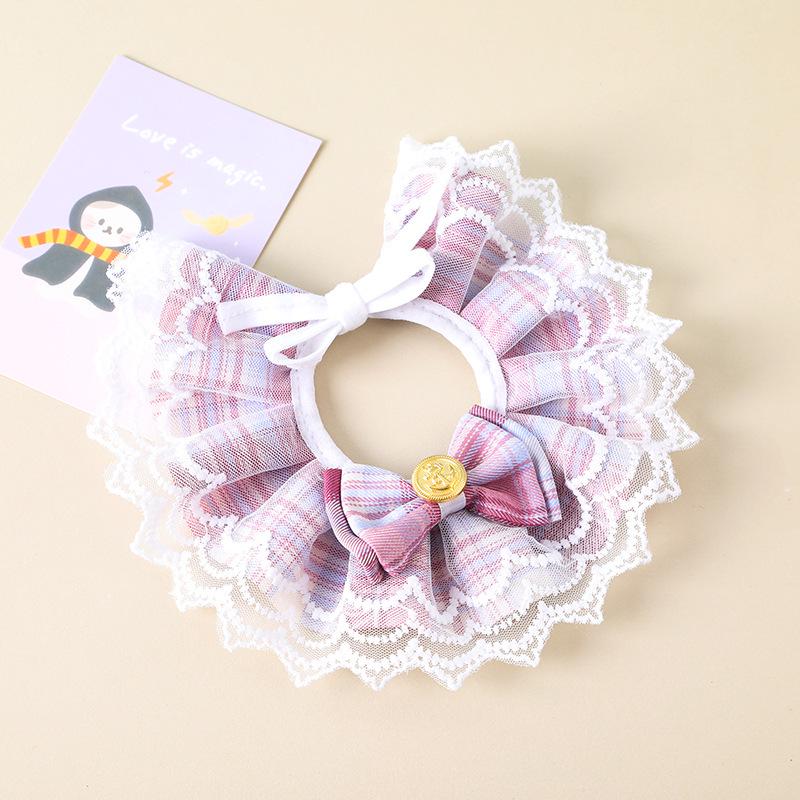 Pet Drool Bib: Lace Edge Cat Collar & Dog Snood in Cute Princess Style