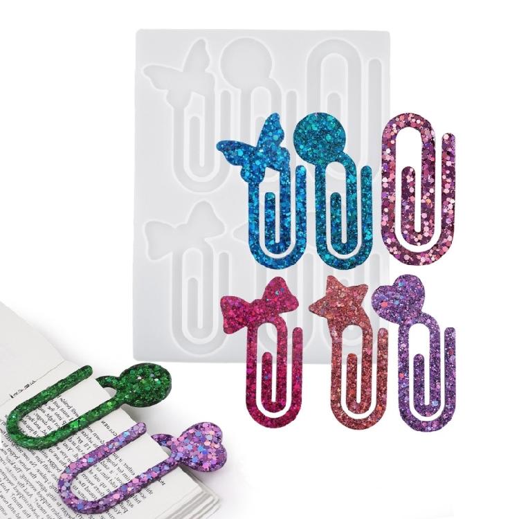 Pendant Silicone Mold Earrings Molds Paper Clip Shape Jewelry Making Molds Silicone Keychain Moulds for Crafting Lover