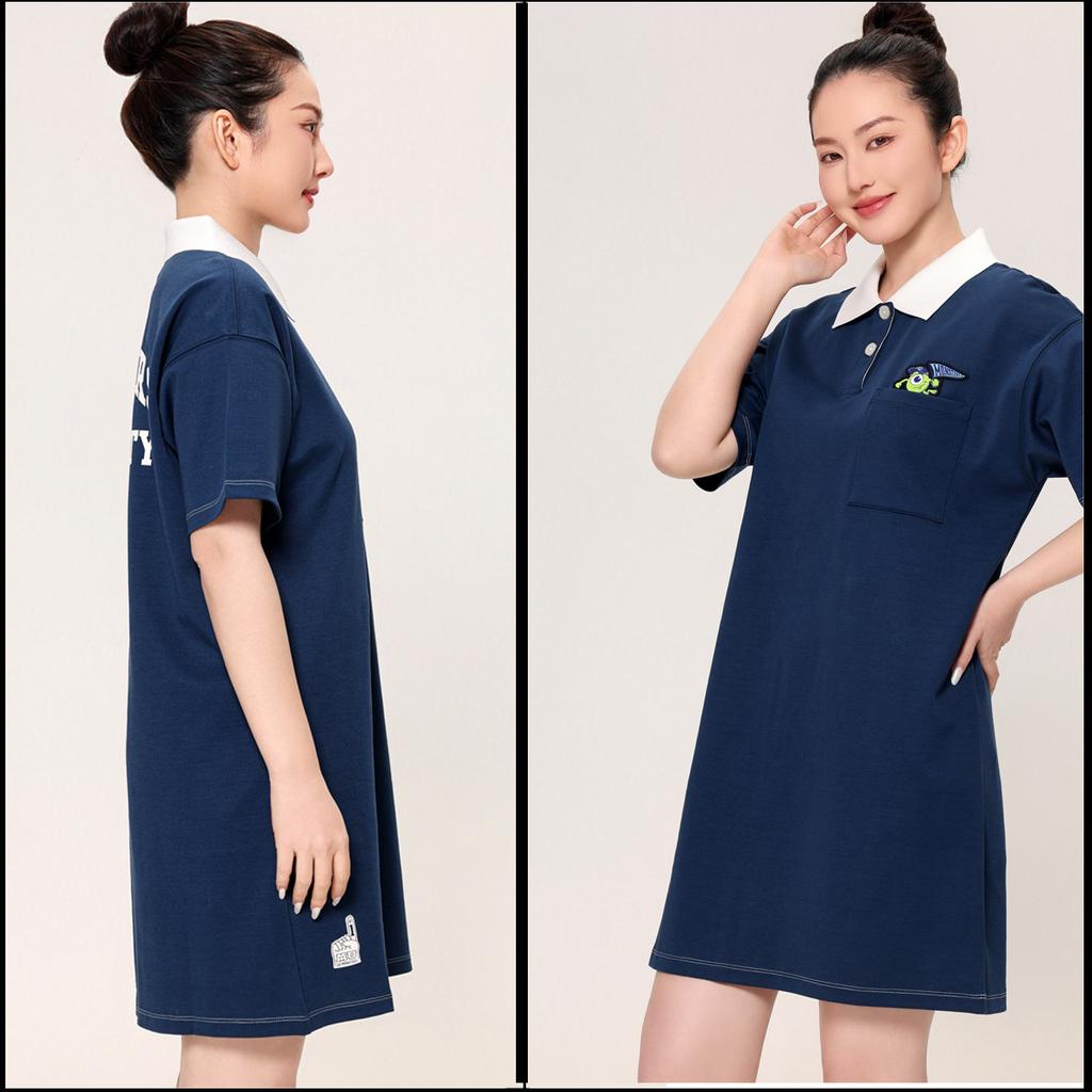Li Ning Sport Bequemes Polo-Kragen Lockeres Kurzarmkleid Damenkleider ASKU124-2