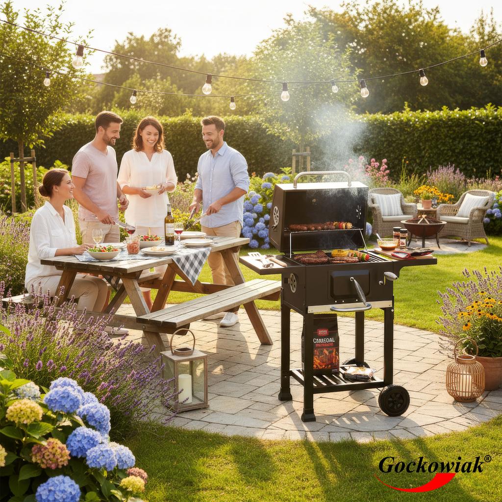 Grill Węglowy Ogrodowy Z Żeliwnym Rusztem Ferro
