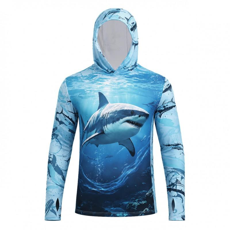 Herren Kapuzen-UPF-Sonnenschutzkleidung Leichte Schnelltrocknende Outdoor-Jacke Windbreaker zum Angeln Wandern