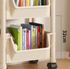 Trolley Bookshelf Living Room Movable Storage Rack Multilayer Bookshelf with Wheels Large Capacity Floor Type Kitchen Shelf