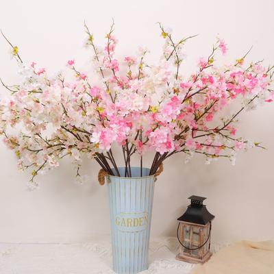 Artificial Cherry Blossom Branches Wedding Decor Photo Prop Home Styling Silk Flower With White Light Pink Deep