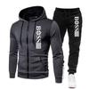 2023 Men's Trendy Zipper Hoodie Tracksuit Set - Autumn/Winter Casual Print