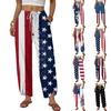 Women Loose Fit Straight Leg Drawstring Waist Printed Wide Leg Casual Pants with Side Pockets for Daily Wear