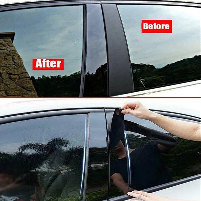 6Pcs For A3 Sedan 2021 2022 2023 2024 Car Door Window Column B C Pillar Posts Trims Decorative Stickers Auto Exterior Parts