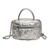 Lingge Chain Bag Women's 2025 New Niche Square Box Bag Crossbody Bag High-end Solid Color Portable Bucket Bag