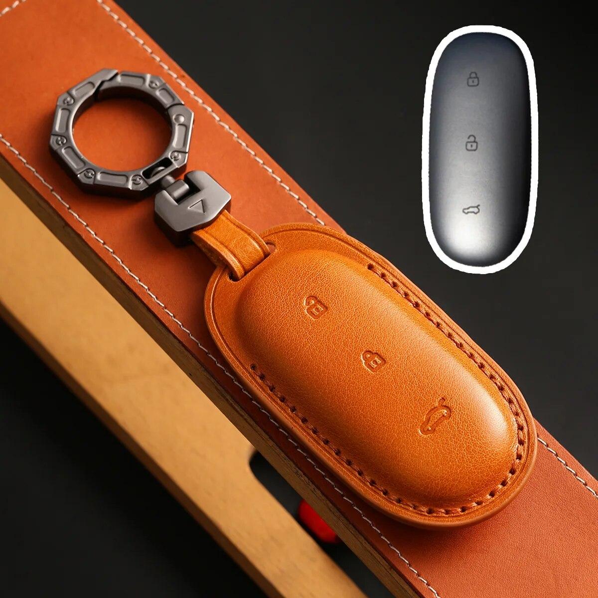 

Чехол для автомобильного ключа GUSHIBEI из натуральной кожи для Li L9 IDEAL ONE коричневый