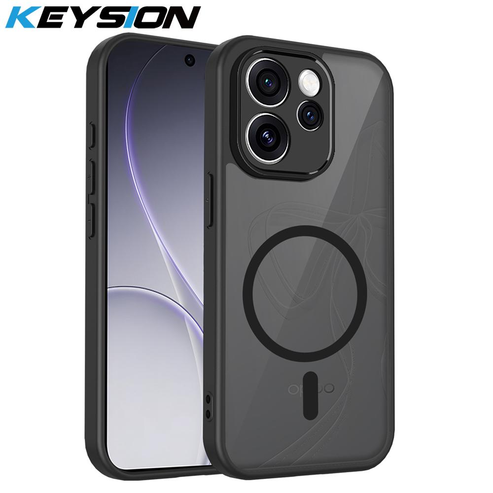 KEYSION Custodia Magnetica per Telefono per OPPO Reno15 Pro Max 5G Silicone+PC Traslucida Opaca Antiurto per OPPO Reno15 F 5G