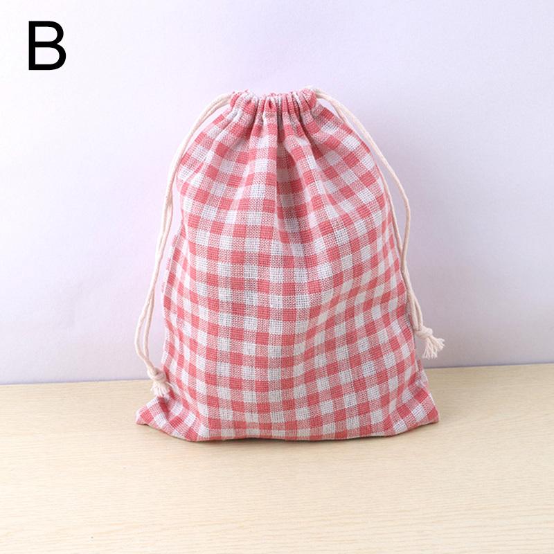 Cotton Linen Fabric Pouch Drawstring Bag Cute Animal Plant Print Kids Travel Cloth Storage Bag Makeup Case Xmas Gift Bag