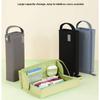 Canvas Large Capacity Pencil Case With Wide Opening For Students And Office Use