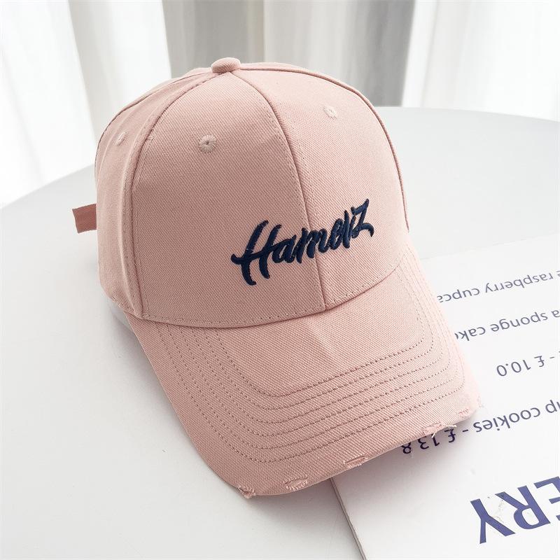 

Korean Version of Letter Embroidered Hard Top Baseball Hat for Women In Spring and Summer Trends Versatile Wide Brim Small Sun Visible Baseball Cap adjustable