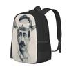 Bolsa com Design de Padrão Mochila de Estudante Vintage Retro Bigode Hipster Cavalheiro Borboleta Mente