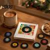 Scatola Musicale Magnetica Personalizzata Giradischi in Vinile Magnete per Frigorifero, con 9 Dischi Programmabili, Memoria da 128MB, Senza Musica, Set Magneti Luce Notturna LED, NFC per