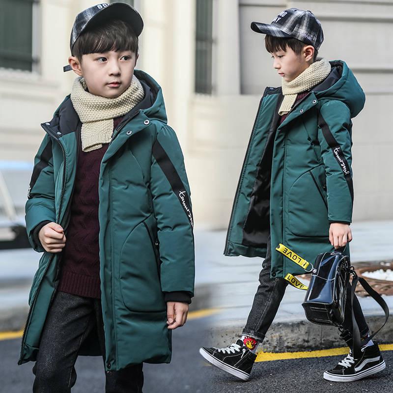 Winter Children's Clothing Boys' Winter Clothing Long Fashionable Windproof Thick Warm Coat