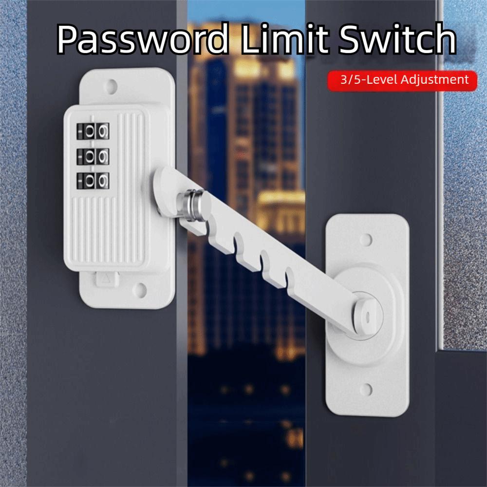 Self-Adhesive Window Safety Lock Punch-Free Anti-Pinch Coded Lock System Rust-Proof Strong Fixation Child Protection Lock