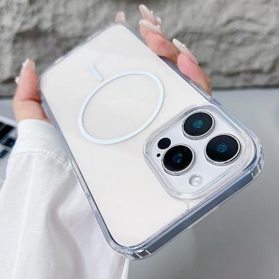 Magnetic Clear Case For iPhone 16 E 15 14 13 12 11 Pro Max Plus Mini XS XR Funda For Magsafe Silicone Transparent Cover