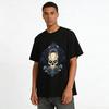 Dark Winged Skull Print Edgy Street Style Men's Casual T-Shirt Pure Cotton T-shirt