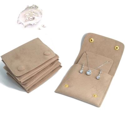 Velvet Packaging Pouch Double Snap Button Display Pouches New Jewelry Storage Bag  Necklace