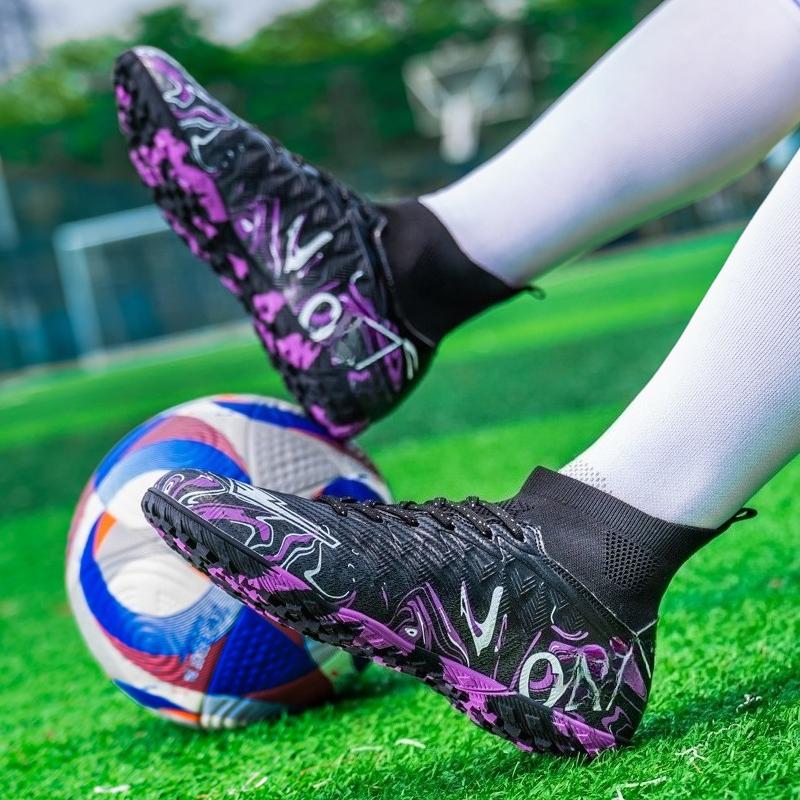 Size 34-46 Men/Women's Camouflage Football Boots Rubber Soft Sole Short Nail Artificial Turf Youth Children Football Shoes