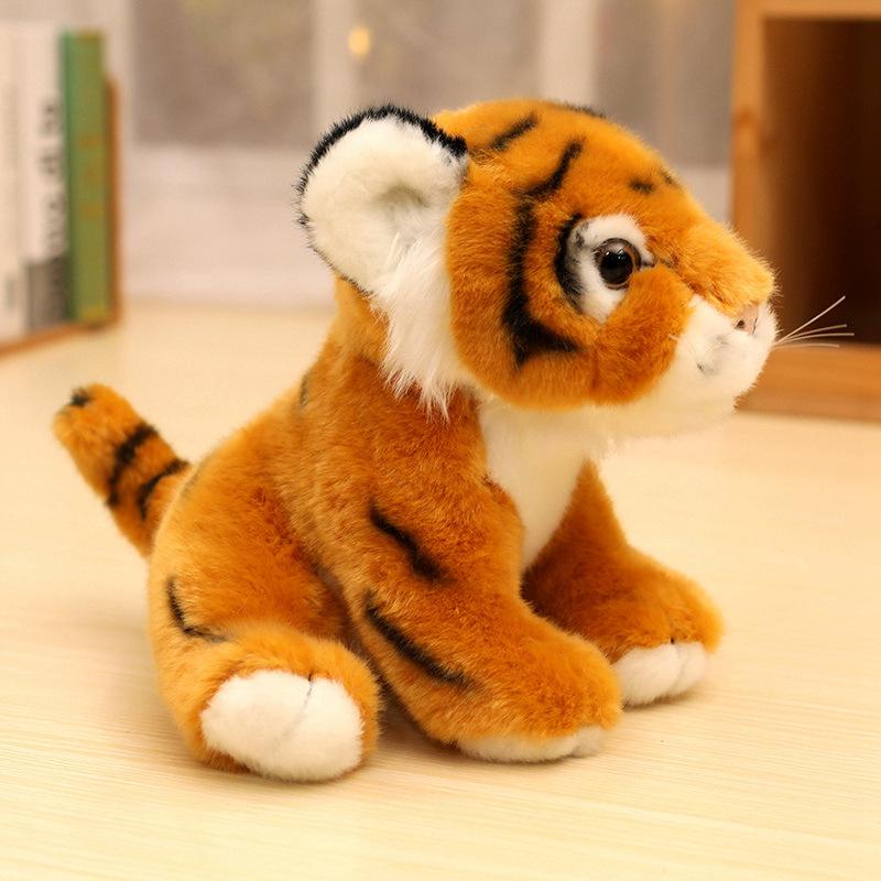 Simulation Little Tiger Doll Cute Sitting Position White Tiger Plush Toy Doll Children's Rag Doll Sleeping Pillow Gift