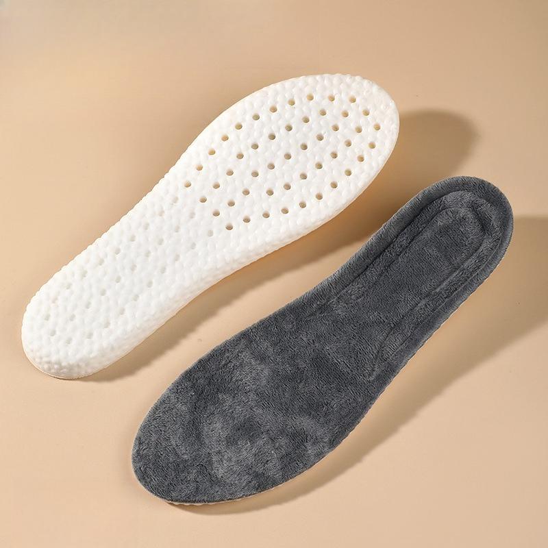 3pair Fleece Thickened Warm Sports Insole Antibacterial Deodorant Comfortable Breathable Sweat Absorption Shoe Pad Walking Pad