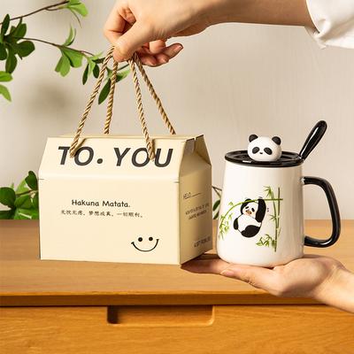 Souvenir Geschenk Geschenkbox Kreative Praktische Tasse Neue Süße Panda Keramiktasse Paar Wassertasse Zuhause