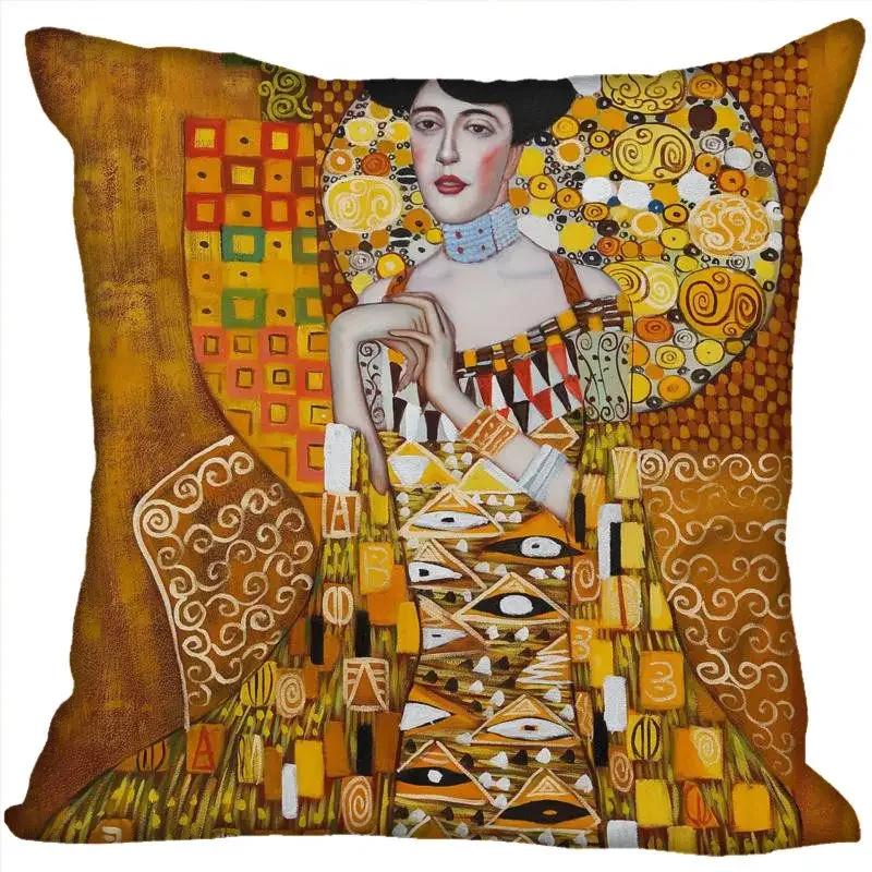 Benutzerdefinierte Kunstmuster Kissenbezüge Gustav Klimt Quadratischer Kissenbezug Weihnachten Reißverschluss-Kissenbezug 45*45cm(Eine Seite)