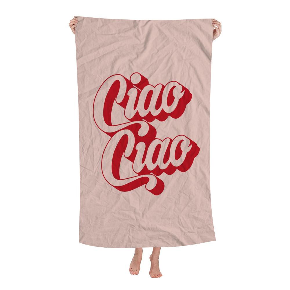 Minimalism Decor Ciao Amore With Love Cartoon Beach Towel Cute Kawaii Room Decor Bath Girls Children Hand Towels For Bathroom
