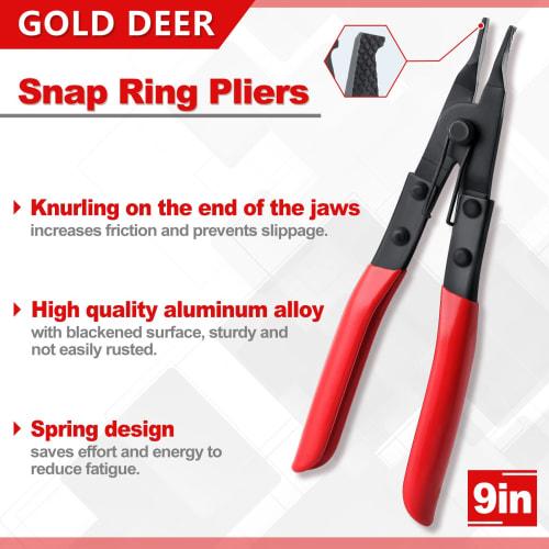 GOLD DEER Locking Ring Pliers, C-Ring Pliers, Retainer Snap Ring Pliers, Non-Slip, for Installation and Removal, Automotive Maintenance Tools, Precisi