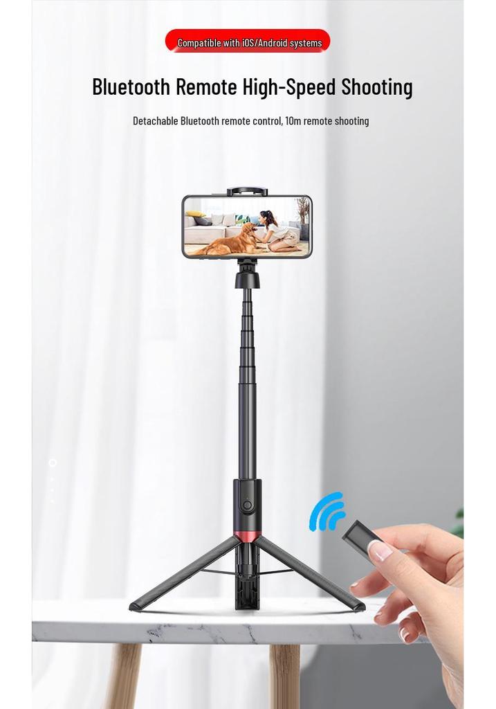 1.3m Bluetooth Selfie Stick Tripod with Remote Control for Live Broadcast and Photography.