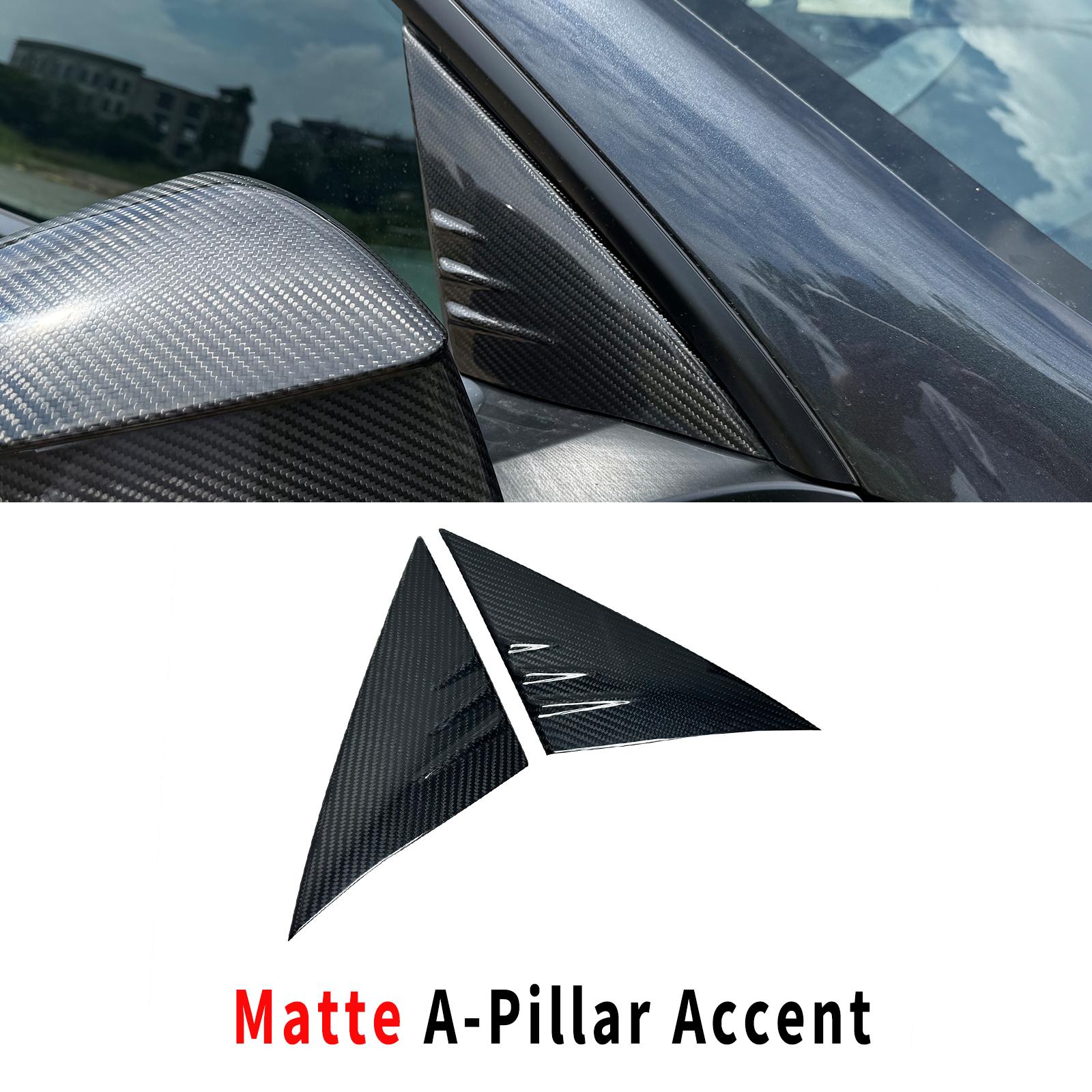 

Для Tesla Model Y Juniper 2025 Акцентные накладки на стойки A из настоящего углеродного волокна Накладки на стойки A из настоящего сухого формованного углеродного волокна Внешние детали из углеродного волокна Matte A Pillar