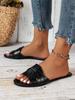 2025 Summer Women's Square Toe Cross Strap Sandals and Slippers