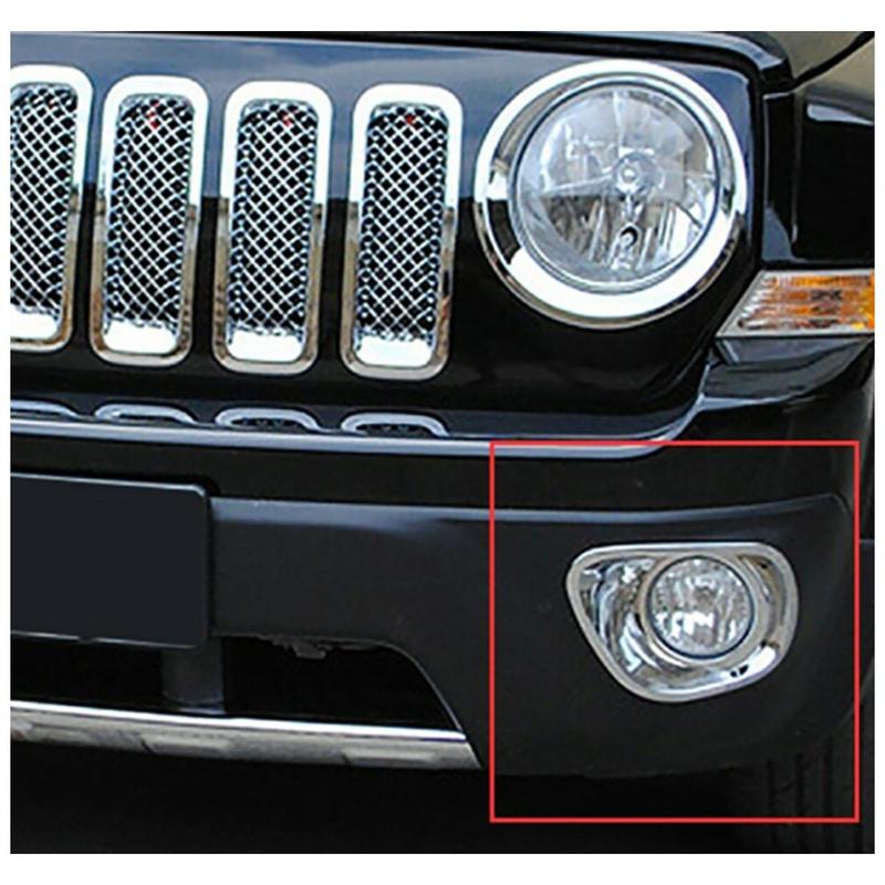 2Pcs ABS Chrome Front Fog Lamp Light Cover Trim Fit for Jeep Patriot 2011-2016