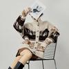 Dimanaf 2025 Plus Size Autumn Sweaters Cardigan Pockets Women Pattern Printing Buttons Sweaters Knitting Loose Sweater