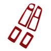 4pcs Red Carbon Fiber Window Switch Panel Sticker Trim For Chrysler 300 2005-07
