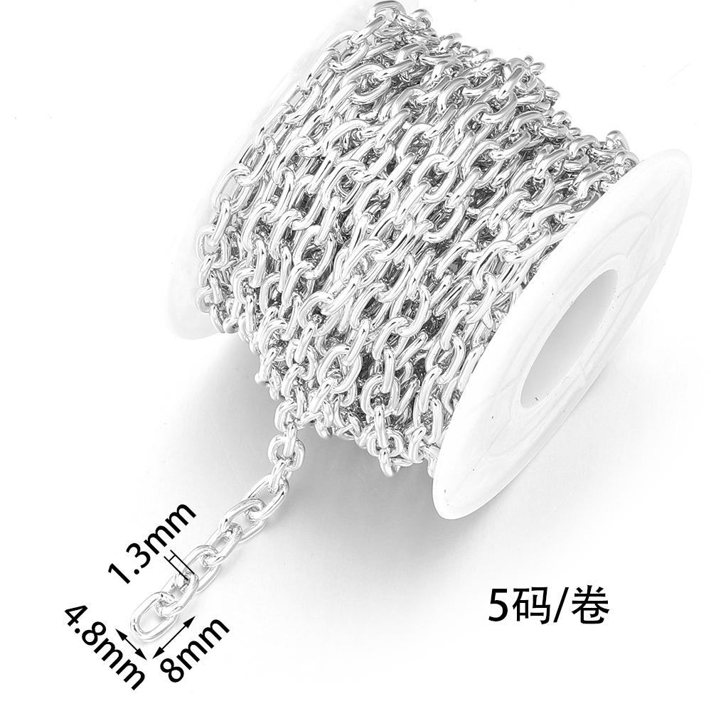 5 Yards/Rolle Aluminiumkette Gold Rhodium Farbe O-förmige Kreuz Metallgliederkette Für Schmuckherstellung DIY Halskette Armband Zubehör
