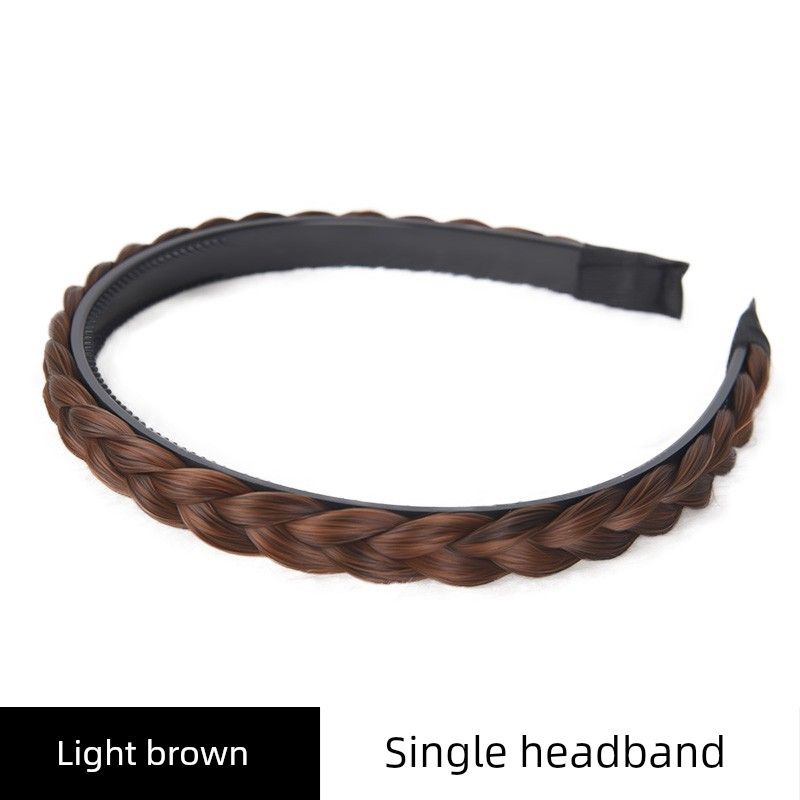 Wig Hair Hoop Female Qianjin Princess High Skull Top Twist Braid Braided Hair Headband Fluffy Artificial Hair Updo Gadget Headdress