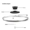 Universal Tempered Glass Stainless Steel Lid for Flat-Bottomed Pans and Woks