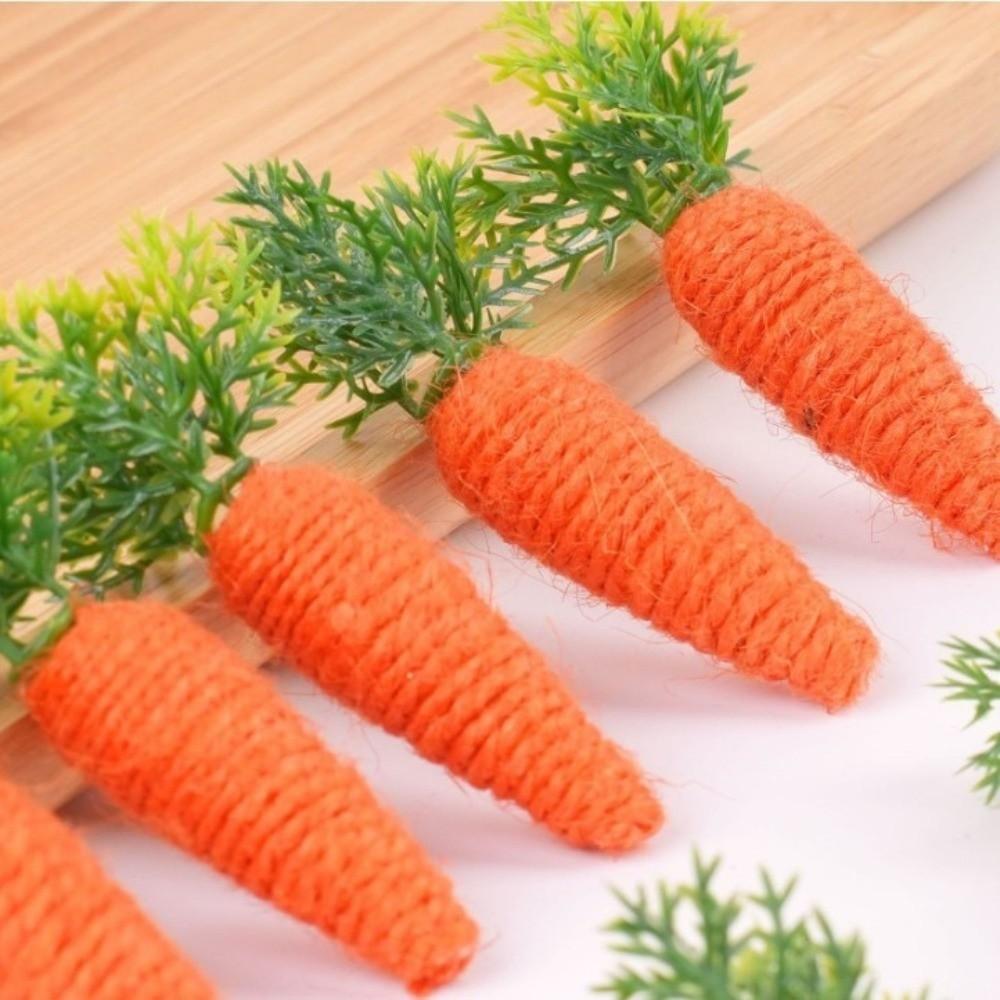 4pcs Miniature Size Easter Decoration Artificial Carrot Decorative Piece Tray Decoration Cute Style Simulation Design Home Decor
