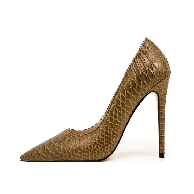 Fashion Fashion Pointed Stone Patterned Women's High-heeled Shoes Spring Autumn European American High Heels Single Shoes Size36-46