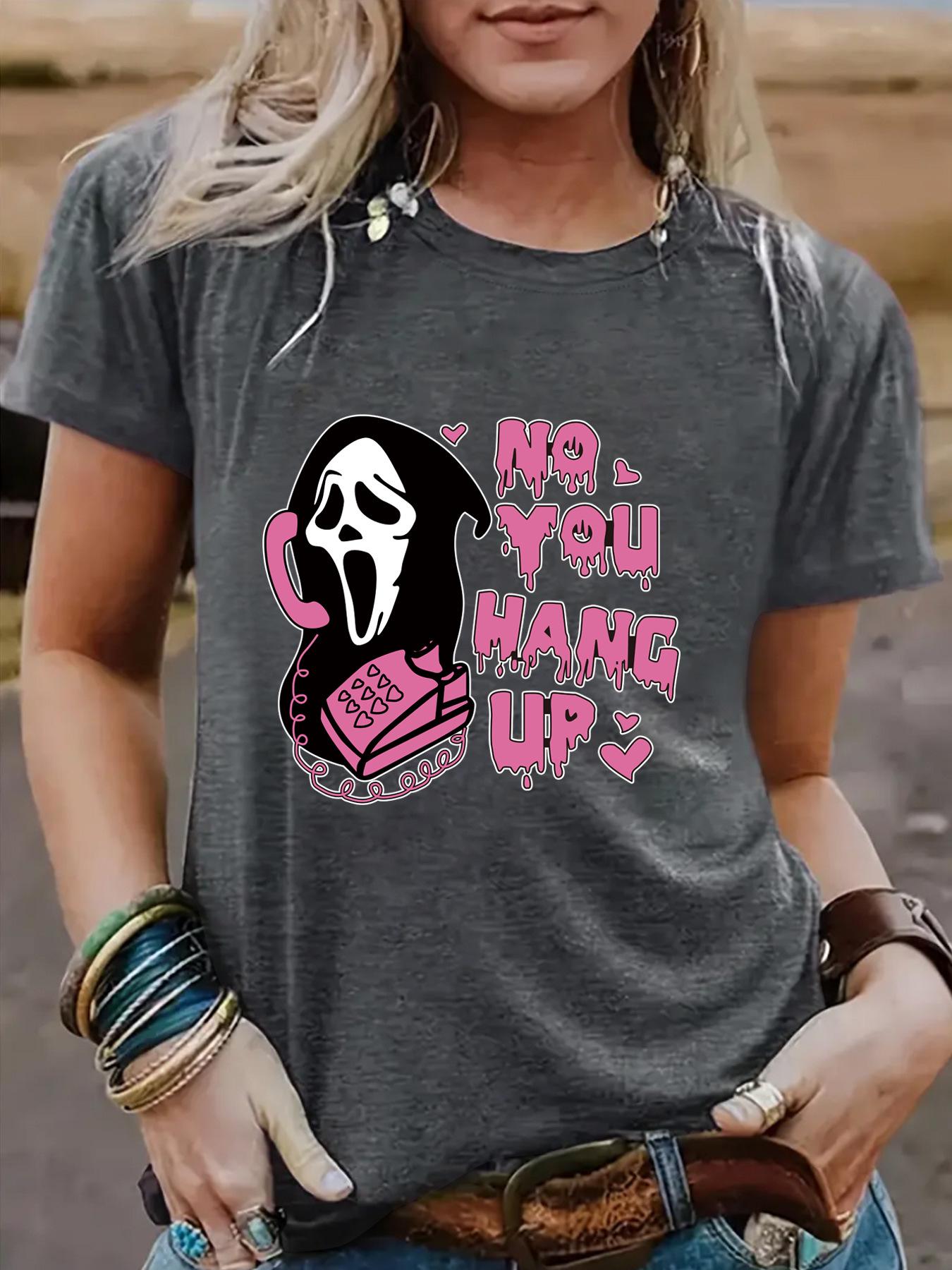 

Женская повседневная летняя футболка с рисунком призрака на Хэллоуин Large